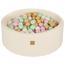 MeowBaby - Piscina redonda de bolas Boucle 90 x 30 cm com bolas rosa/menta/brancas/bege