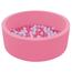 Piscina de bolas redonda cor de rosa com 100 bolas