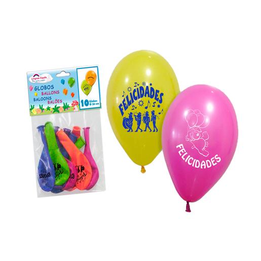 Pack 10 Balões - Balões Felicidades 28 cm