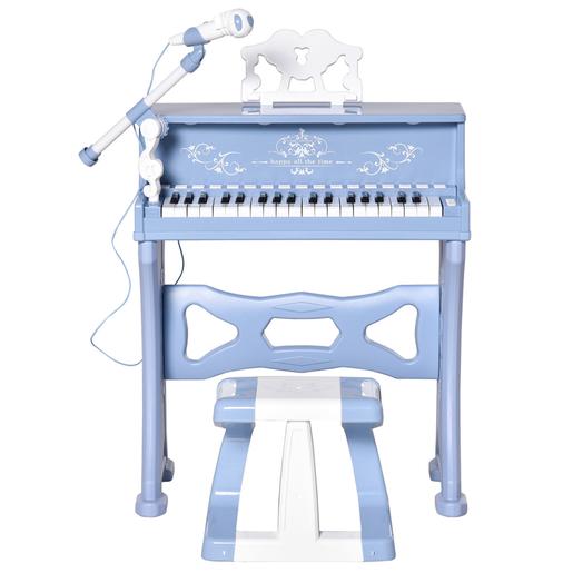 Homcom -  Piano eletrónico infantil com microfone e banco