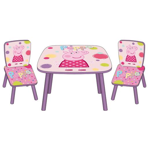 Porquinha Peppa - Set Mesa + 2 Cadeiras Rosa e Lilás