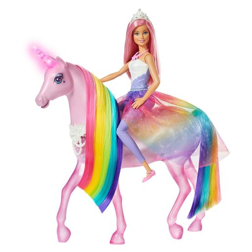 Barbie - Boneca com Cabelo Rosa Dreamtopia e Unicórnio com Luzes