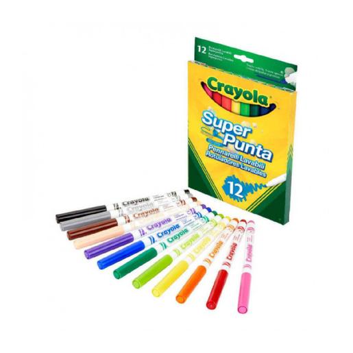 Crayola - 12 Marcadores Super ponta laváveis