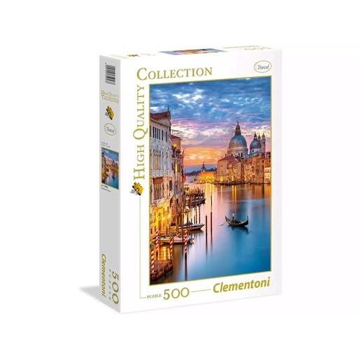 Clementoni - Puzzle 500 peças paisagem iluminada de Veneza ㅤ