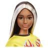 Barbie - Boneca fashionista - Top com chamas e saia de quadros