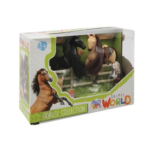 Animal World - 2 caballos y accesorios (varios modelos)