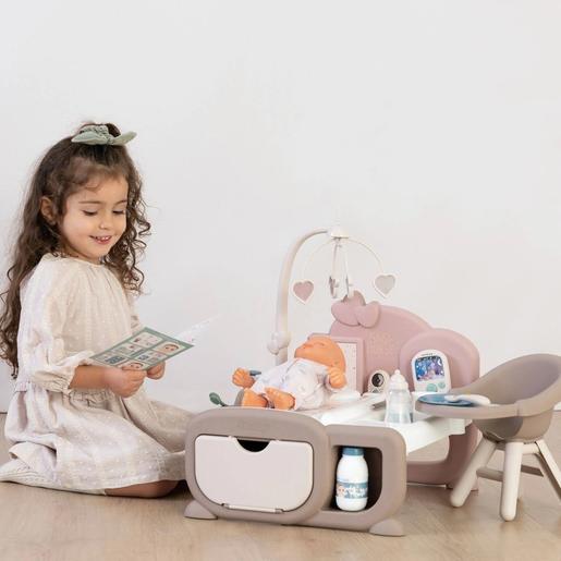 Smoby - Centro de cuidados electrónico para muñecos con zona de descanso y comedor ㅤ