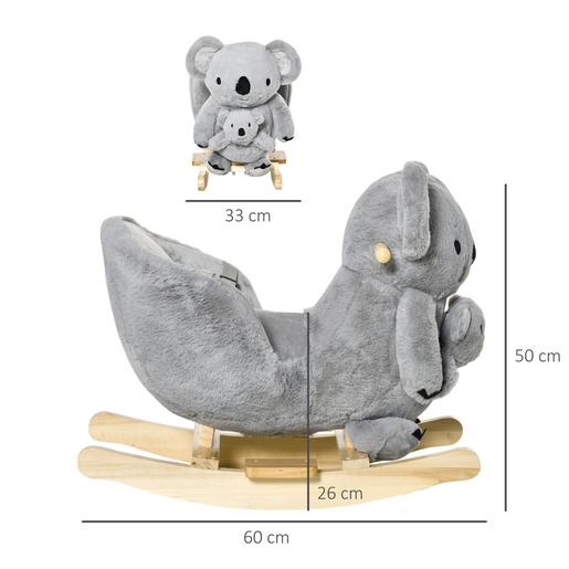 Homcom - Baloiço de madeira com sons Koala