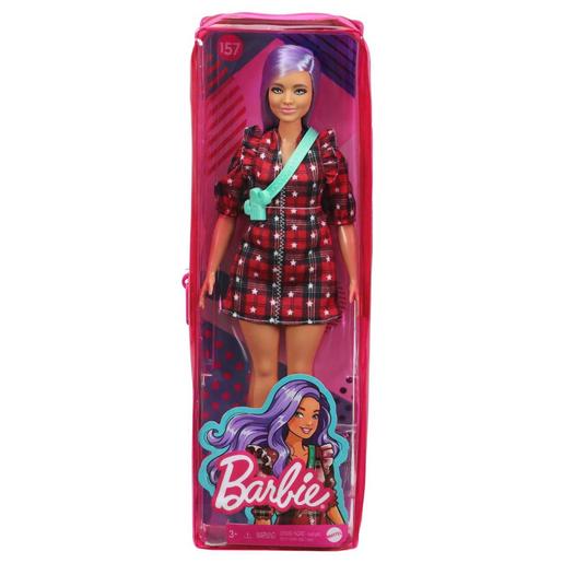 Barbie - Muñeca Fashionista - Vestido tartán con estrellas
