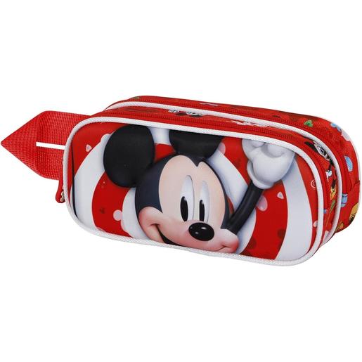 Disney - Mickey Mouse - Estojo portatudo duplo 3D vermelho ㅤ