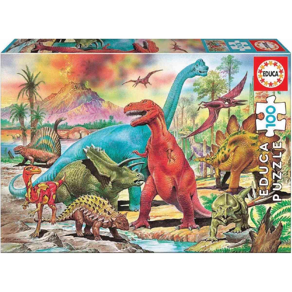 Educa Borrás - Dinossauros - Puzzle 100 peças, PUZZLE 100+ pçs