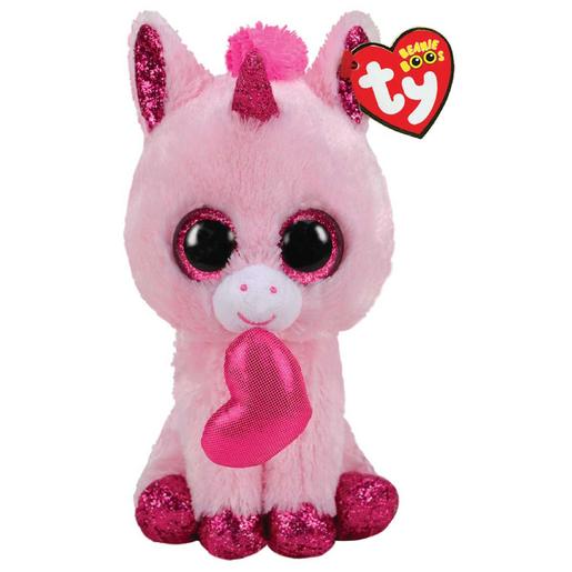 Beanie Boos - Unicórnio rosa com coração - Peluche 15 cm