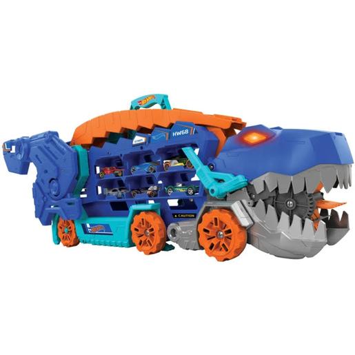 Hot Wheels - Camião T-Rex definitivo e pista para carros de brinquedo com 2 veículos incluídos ㅤ