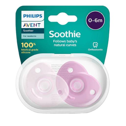 Philips Avent - Chupetas Soothie rosas 0-6 meses