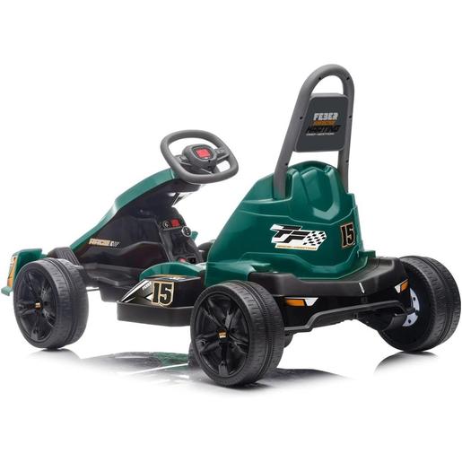 Feber - Coche deportivo estilo Fórmula 1 Go Kart verde 12V con 2 marchas ㅤ