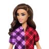 Barbie - Muñeca Fashionista - Vestido Estampado Escocés