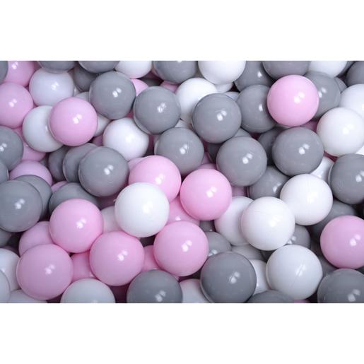 MeowBaby - Piscina redonda de bolas cinza 90 x 30 cm com 200 bolas branco/cinza/rosa