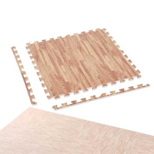Homcom - Tapete Puzzle imitação de madeira 6 m²