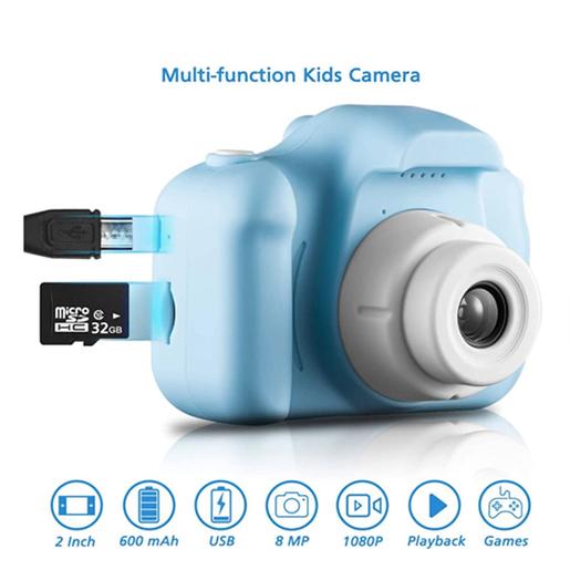 Câmara fotográfica digital infantil azul