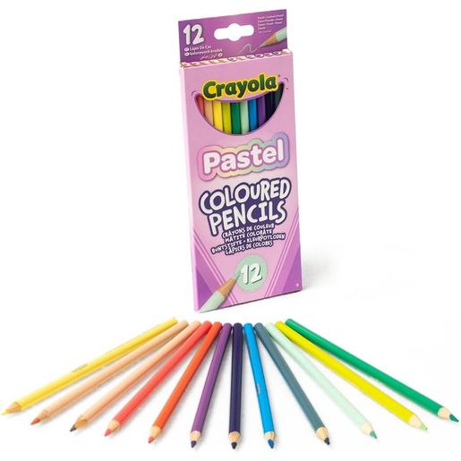 Crayola - Lápis de cor pastel para desenho, caixa de 12 cores ㅤ