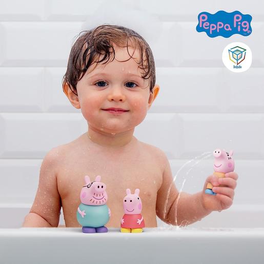 Peppa Pig - Set 3 figuras de baño juguetes de agua - incluye mama, papa y peppa
