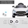 Homcom - Mercedes GTR Branco Bateria com controlo remoto