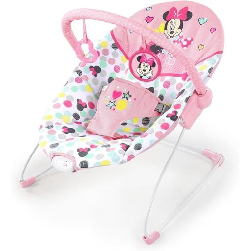 Bright Starts - Minnie Mouse - Cadeira de baloiço com vibrações e jogos lúdicos ㅤ