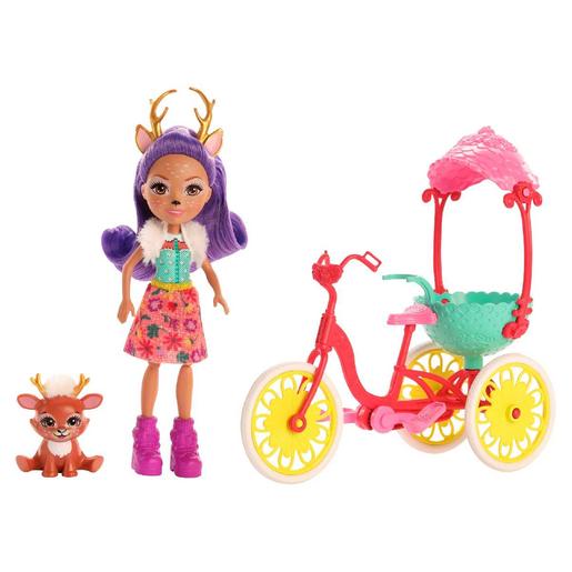 Enchantimals - Pack boneca com mascote e bicicleta