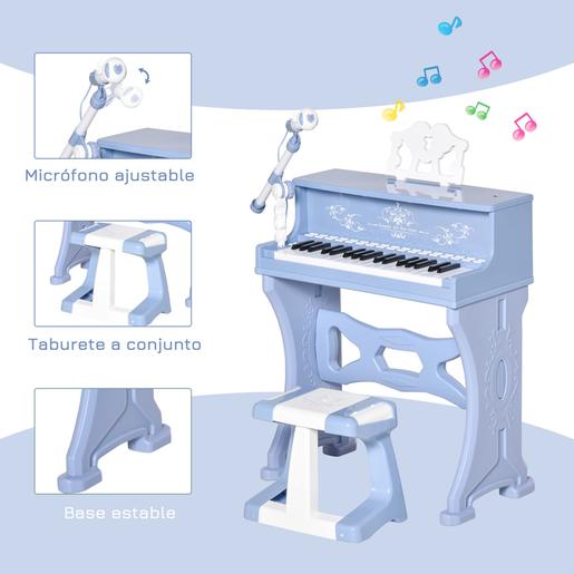 Homcom -  Piano eletrónico infantil com microfone e banco