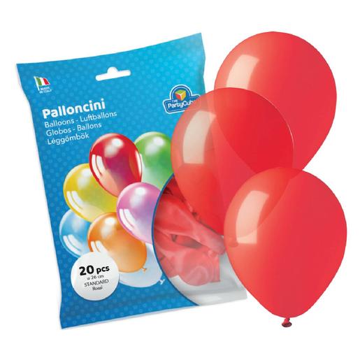 Saco com 20 balões vermelhos médios