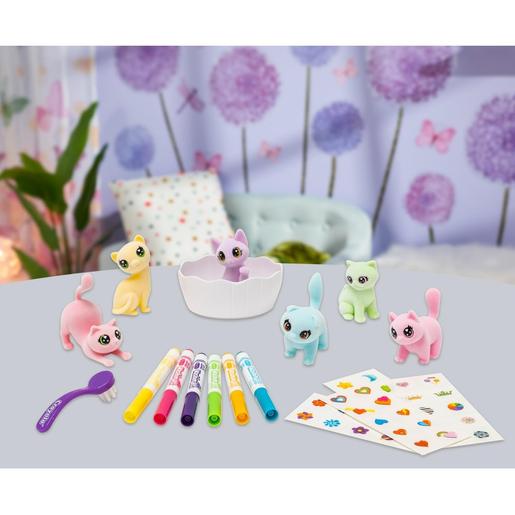 Crayola - Kit de actividades Washimals Pets para colorear y bañar animales bebés con pegatinas en colores pastel ㅤ