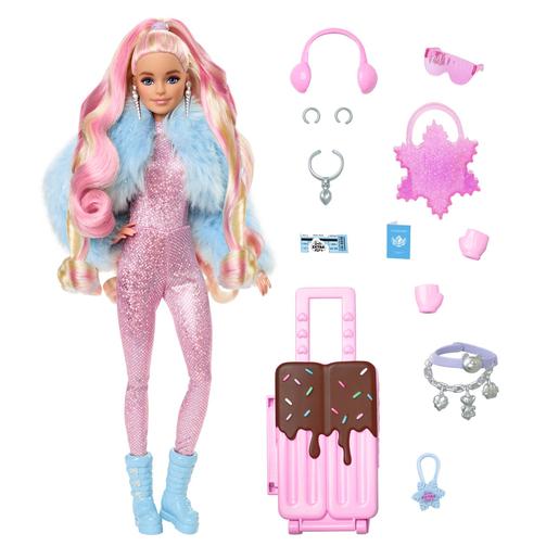 Barbie - Muñeca con conjunto invernal para la nieve y abrigo de piel sintética ㅤ