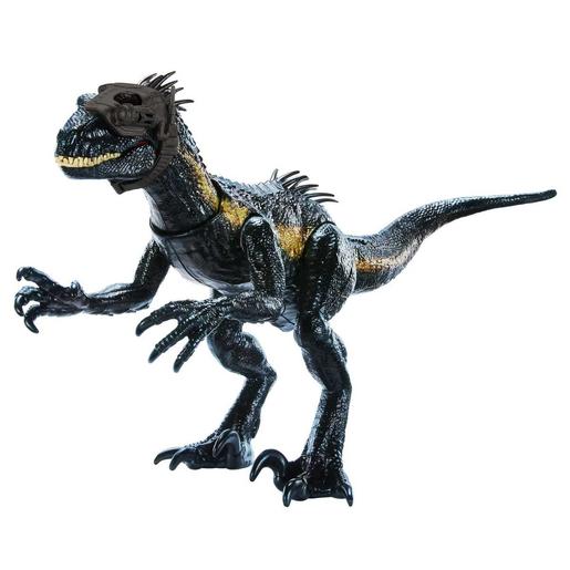 Jurassic World - Figura de dinossauro Jurassic World Indoraptor com equipamento de ataque e rastreamento ㅤ