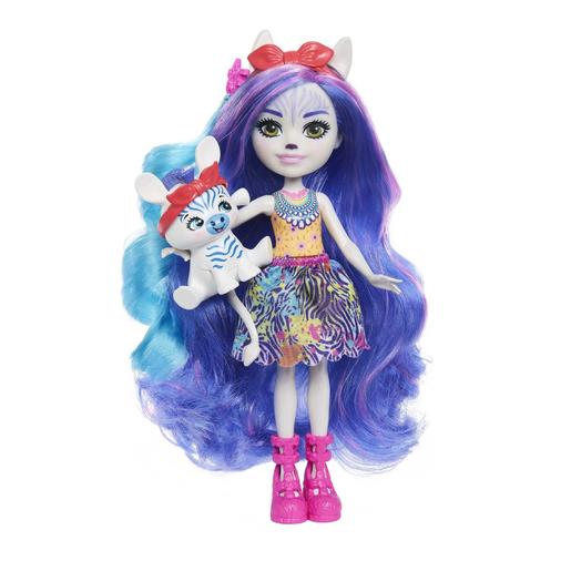 Mattel - Enchantimals - Muñeca con mascota cebra y accesorios para peinar Glam Party ㅤ