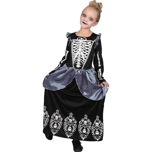 Frozen - Fantasia de rainha esqueleto bruxa para menina design Frozen cor preta