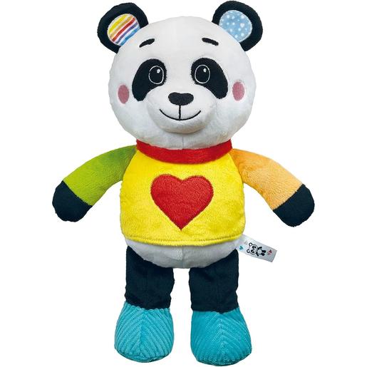 Clementoni - Panda - Brinquedo de peluche interativo, colorido, com diversas texturas, lavável ㅤ