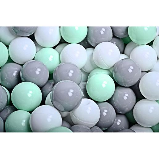 MeowBaby - Parque de jogos infantil de espuma cinza com piscina de bolas e 100 bolas menta/cinza/brancas
