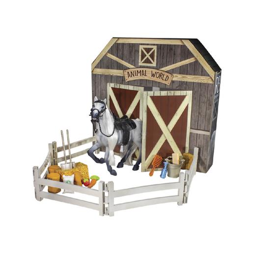 Animal World - Cavalo e cavalariça com acessórios (vários modelos)