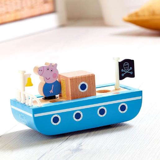 Porquinha Peppa - Barco de madeira com figura