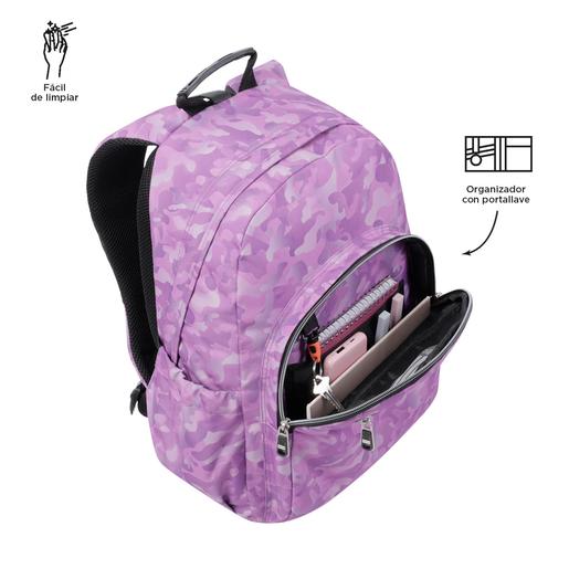 Totto - Mochila escolar adaptable a carro camuflaje rosa Acuareles