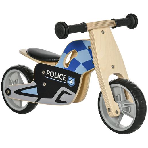 Aiyaplay - Motocicleta polícia de madeira sem pedais
