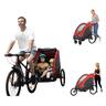 Homcom - Reboque infantil para bicicleta 3 em 1 vermelho e preto
