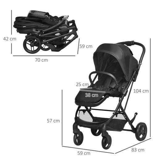 Homcom - Cadeira de passeio leve preto