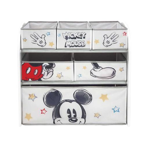 Disney - Mickey Mouse - Organizador de madeira com 6 cestos têxteis para armazenamento Disney-Mickey (62x30x60cm) ㅤ