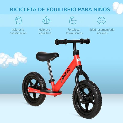Homcom - Bicicleta de equilibrio regulável sem pedais vermelha