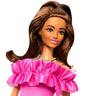 Barbie - Boneca Fashionista com Vestido Rosa e Cabelo Ondulado ㅤ