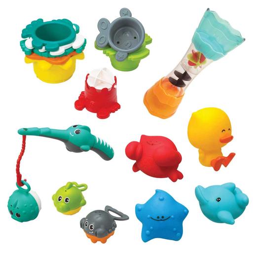 Play - Conjunto de banho Infantino Splish & Splash multicolorido, 17 peças ㅤ
