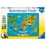 Ravensburger - Mapa dos animais - Puzzle 150 peças XXL