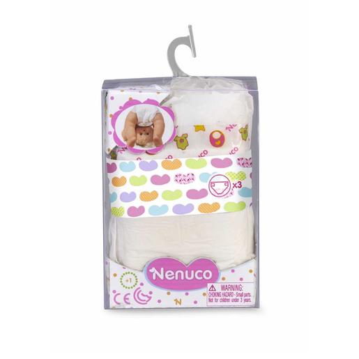 Nenuco - Pack 3 fraldas para boneco bebé (várias cores)