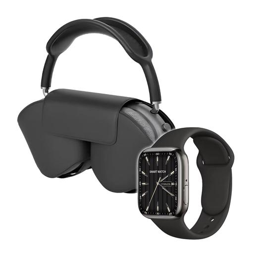 Conjunto Smartwatch 9 Max + Auscultadores Pro Preto